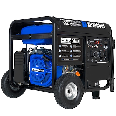 Duromax Portable Generator, Gasoline, 10,500 W Rated, 13,000 W Surge, Electric Start, 120/240V AC XP13000E